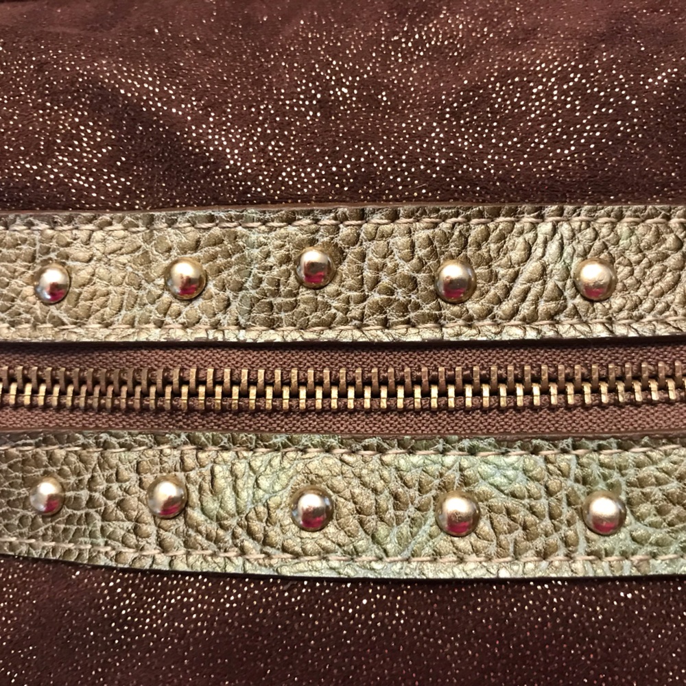 Brown and Gold Women's Bag - Picture 5 of 7
